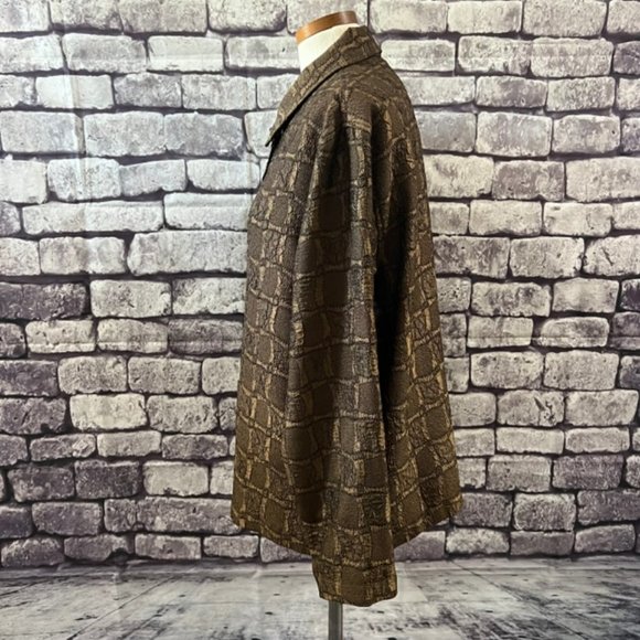 Chico's Design Brown Button Down Long Sleeve Top Size Large - Picture 4 of 9